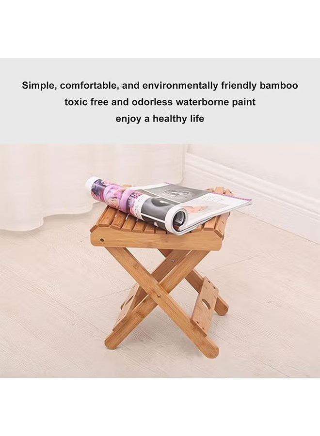 Unewshi Solid Wood Folding Stool – Portable, Waterproof, Compact Design for Home & Outdoor Use – Ideal for Spa, Sauna, Camping, and Fishing – Rounded Corners for Safety - Image 3